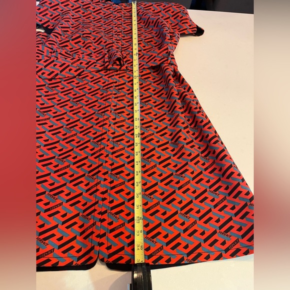 **SOLD** Versace La Greca Monogram Print Belted Wool Mini Dress, - Picture 8 of 13